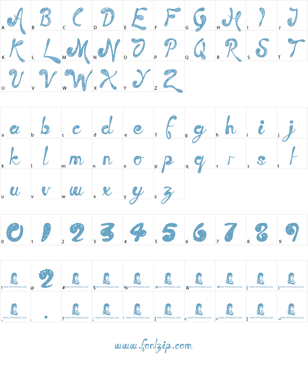 Time Machine Font Character